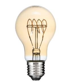 GloboStar® GloboStar® 99059 Λάμπα LED Ultra Thin Soft S Spiral Filament E27 A60 Γλόμπος 4W 280lm 360° AC 220-240V IP20 Φ6 x Υ10.5cm Ultra Θερμό Λευκό 2200K με Μελί Γυαλί - Dimmable - 3 Years Warranty