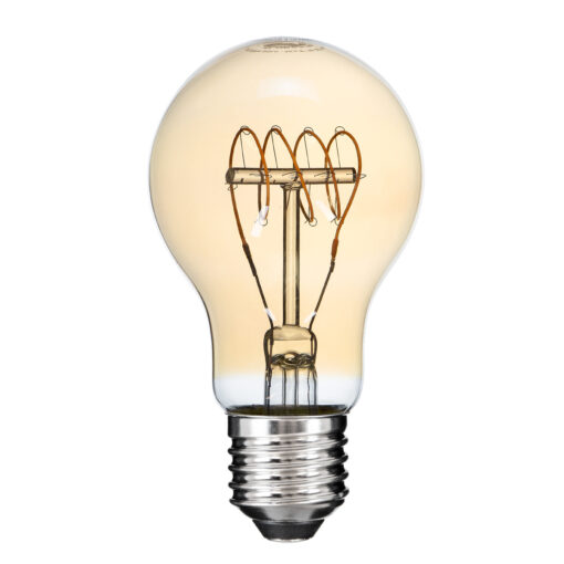 GloboStar® GloboStar® 99059 Λάμπα LED Ultra Thin Soft S Spiral Filament E27 A60 Γλόμπος 4W 280lm 360° AC 220-240V IP20 Φ6 x Υ10.5cm Ultra Θερμό Λευκό 2200K με Μελί Γυαλί - Dimmable - 3 Years Warranty