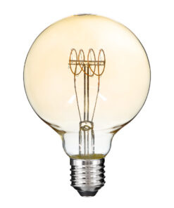 GloboStar® GloboStar® 99060 Λάμπα LED Ultra Thin Soft S Spiral Filament E27 G95 Γλόμπος 4W 280lm 360° AC 220-240V IP20 Φ9.5 x Υ13.5cm Ultra Θερμό Λευκό 2200K με Μελί Γυαλί - Dimmable - 3 Years Warranty