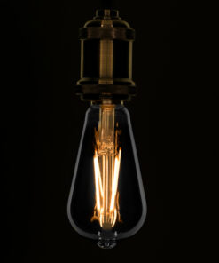 GloboStar® GloboStar® 99076 Λάμπα E27 ST64 Αχλάδι LED LONG FILAMENT 8W 800 lm 320° AC 85-265V Edison Retro με Φιμέ Γυαλί Θερμό Λευκό 2700 K Dimmable