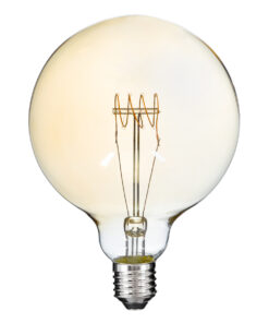 GloboStar® GloboStar® 99081 Λάμπα LED Ultra Thin Soft S Spiral Filament E27 G125 Γλόμπος 4W 280lm 360° AC 220-240V IP20 Φ12.5 x Υ18cm Ultra Θερμό Λευκό 2200K με Μελί Γυαλί - Dimmable - 3 Years Warranty