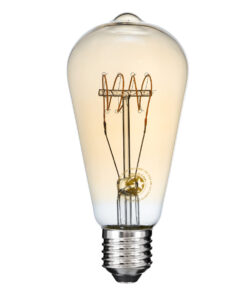 GloboStar® GloboStar® 99082 Λάμπα LED Ultra Thin Soft S Spiral Filament E27 ST64 Αχλάδι 4W 280lm 360° AC 220-240V IP20 Φ6.4 x Υ14cm Ultra Θερμό Λευκό 2200K με Μελί Γυαλί - Dimmable - 3 Years Warranty