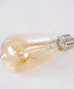 Alternative view of GloboStar® 99082 Λάμπα LED Ultra Thin Soft S Spiral Filament E27 ST64 Αχλάδι 4W 280lm 360° AC 220-240V IP20 Φ6.4 x Υ14cm Ultra Θερμό Λευκό 2200K με Μελί Γυαλί - Dimmable - 3 Years Warranty