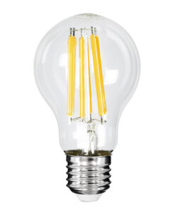 GloboStar® GloboStar® 99087 Λάμπα LED Long Filament E27 A60 Γλόμπος 7W 1470lm 360° AC 220-240V IP20 Φ6 x Υ11cm Θερμό Λευκό 2700K με Διάφανο Γυαλί - Pro Series 210lm/W - A Ενεργειακή Κλάση - 3 Χρόνια Εγγύηση