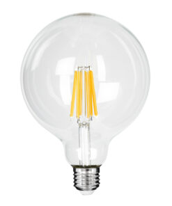 GloboStar® GloboStar® 99089 Λάμπα LED Long Filament E27 G125 Γλόμπος 7W 1470lm 360° AC 220-240V IP20 Φ12.5 x Υ13.8cm Θερμό Λευκό 2700K με Διάφανο Γυαλί - Pro Series 210lm/W - A Ενεργειακή Κλάση - 3 Χρόνια Εγγύηση