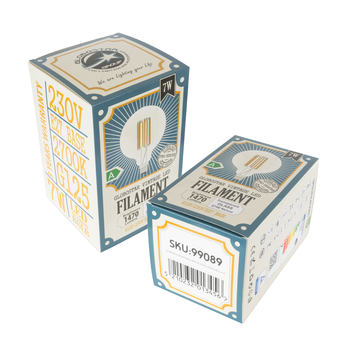 GloboStar® 99089 Λάμπα LED Long Filament E27 G125 Γλόμπος 7W 1470lm 360° AC 220-240V IP20 Φ12.5 x Υ13.8cm Θερμό Λευκό 2700K με Διάφανο Γυαλί - Pro Series 210lm/W - A Ενεργειακή Κλάση - 3 Χρόνια Εγγύηση 7 GloboStar® 99089 Λάμπα LED Long Filament E27 G125 Γλόμπος 7W 1470lm 360° AC 220-240V IP20 Φ12.5 x Υ13.8cm Θερμό Λευκό 2700K με Διάφανο Γυαλί - Pro Series 210lm/W - A Ενεργειακή Κλάση - 3 Χρόνια Εγγύηση - Image 5