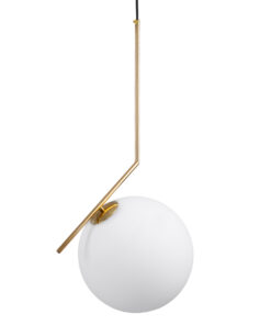 GloboStar® GLOBOSTAR® MONROE 00956 Μοντέρνο Κρεμαστό Φωτιστικό Οροφής με Ντουί 1 x E27 AC 220-240V IP20 - Χρυσό & Λευκό - Μ30 x Π30 x Υ75cm