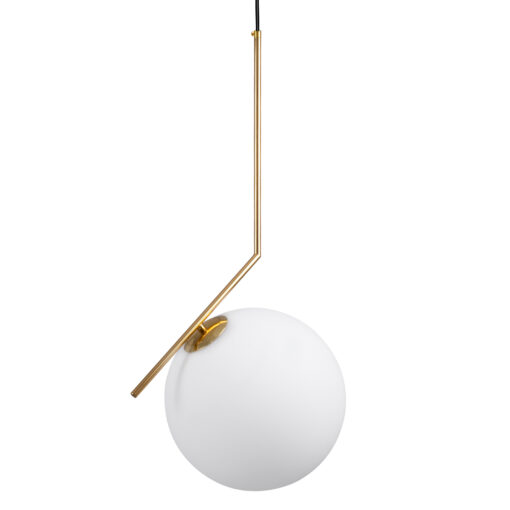 GloboStar® GLOBOSTAR® MONROE 00956 Μοντέρνο Κρεμαστό Φωτιστικό Οροφής με Ντουί 1 x E27 AC 220-240V IP20 - Χρυσό & Λευκό - Μ30 x Π30 x Υ75cm