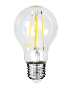 GloboStar® GloboStar® 99091 Λάμπα LED Long Filament E27 A60 Γλόμπος 4W 840lm 360° AC 220-240V IP20 Φ6 x Υ11cm Φυσικό Λευκό 4000K με Διάφανο Γυαλί - Pro Series 210lm/W - A Ενεργειακή Κλάση - 3 Χρόνια Εγγύηση