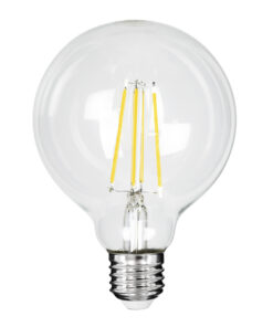 GloboStar® GloboStar® 99092 Λάμπα LED Long Filament E27 G95 Γλόμπος 4W 840lm 360° AC 220-240V IP20 Φ9.5 x Υ13.8cm Φυσικό Λευκό 4000K με Διάφανο Γυαλί - Pro Series 210lm/W - A Ενεργειακή Κλάση - 3 Χρόνια Εγγύηση