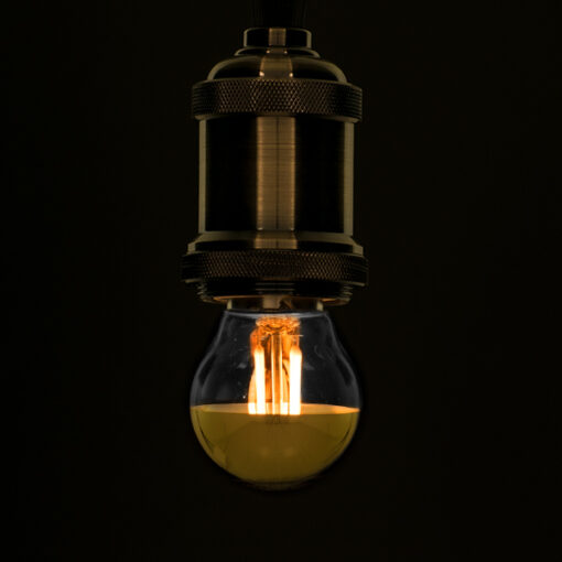GloboStar® GloboStar® 99106 Λάμπα E27 G45 Γλομπάκι με Ανεστραμμένο Χρυσό Καθρέπτη LED FILAMENT 4W 420 lm 320° AC 85-265V Edison Retro με Διάφανο-Χρυσό Γυαλί Ultra Θερμό Λευκό 2200 K Dimmable