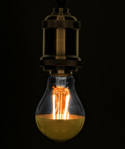 GloboStar® GloboStar® 99107 Λάμπα E27 A60 Γλόμπος με Ανεστραμμένο Χρυσό Καθρέπτη LED FILAMENT 8W 840 lm 320° AC 85-265V Edison Retro με Διάφανο-Χρυσό Γυαλί Ultra Θερμό Λευκό 2200 K Dimmable