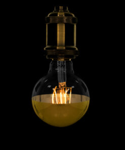GloboStar® GloboStar® 99108 Λάμπα E27 G80 Γλόμπος με Ανεστραμμένο Χρυσό Καθρέπτη LED FILAMENT 4W 400 lm 320° AC 85-265V Edison Retro με Διάφανο-Χρυσό Γυαλί Ultra Θερμό Λευκό 2200 K Dimmable