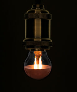 GloboStar® GloboStar® 99110 Λάμπα E27 G45 Γλομπάκι με Ανεστραμμένο Χάλκινο Καθρέπτη LED FILAMENT 4W 420 lm 320° AC 85-265V Edison Retro με Διάφανο-Χάκλινο Γυαλί Ultra Θερμό Λευκό 2200 K Dimmable