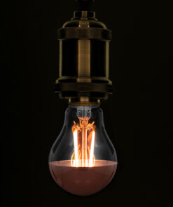 GloboStar® GloboStar® 99111 Λάμπα E27 A60 Γλόμπος με Ανεστραμμένο Χάλκινο Καθρέπτη LED FILAMENT 8W 840 lm 320° AC 85-265V Edison Retro με Διάφανο-Χάκλινο Γυαλί Ultra Θερμό Λευκό 2200 K Dimmable