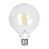 GloboStar® GloboStar® 99137 Λάμπα LED  Soft S Spiral Filament E27 G125 Γλόμπος 4W 300lm 360° AC 220-240V IP20 Φ12.5 x Υ18cm Θερμό Λευκό 2700K με Διάφανο Γυαλί Dimmable - 3 Χρόνια Εγγύηση