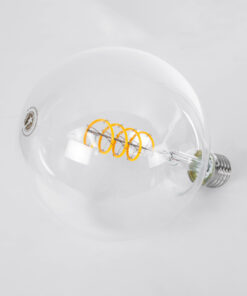 Alternative view of GloboStar® 99137 Λάμπα LED  Soft S Spiral Filament E27 G125 Γλόμπος 4W 300lm 360° AC 220-240V IP20 Φ12.5 x Υ18cm Θερμό Λευκό 2700K με Διάφανο Γυαλί Dimmable - 3 Χρόνια Εγγύηση