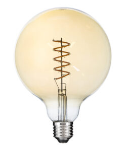 GloboStar® GloboStar® 99138 Λάμπα LED Soft S Spiral Filament E27 G125 Γλόμπος 4W 280lm 360° AC 220-240V IP20 Φ12.5 x Υ18cm Ultra Θερμό Λευκό 2200K με Μελί Γυαλί - Dimmable - 3 Years Warranty
