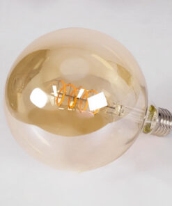 Alternative view of GloboStar® 99138 Λάμπα LED Soft S Spiral Filament E27 G125 Γλόμπος 4W 280lm 360° AC 220-240V IP20 Φ12.5 x Υ18cm Ultra Θερμό Λευκό 2200K με Μελί Γυαλί - Dimmable - 3 Years Warranty