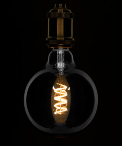 GloboStar® GloboStar® 99139 Λάμπα E27 G125 Γλόμπος LED SOFT SPIRAL FILAMENT 6W 470 lm 320° AC 85-265V Edison Retro με Φιμέ Γυαλί Θερμό Λευκό 2700 K Dimmable