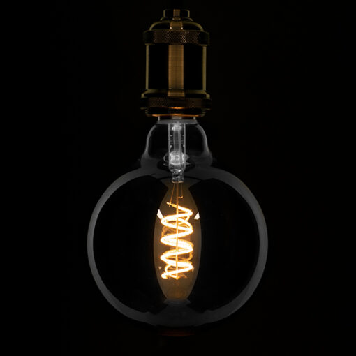 GloboStar® GloboStar® 99139 Λάμπα E27 G125 Γλόμπος LED SOFT SPIRAL FILAMENT 6W 470 lm 320° AC 85-265V Edison Retro με Φιμέ Γυαλί Θερμό Λευκό 2700 K Dimmable