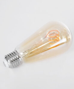 GloboStar® 99141 Λάμπα LED Soft T Spiral Filament E27 ST64 Αχλάδι 4W 280lm 360° AC 220-240V IP20 Φ6.4 x Υ14cm Ultra Θερμό Λευκό 2200K με Μελί Γυαλί Dimmable - 3 Χρόνια Εγγύηση 9 99141 4