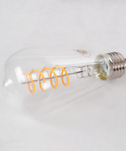 Alternative view of GloboStar® 99143 Λάμπα LED Soft S Spiral Filament E27 ST64 Αχλάδι 4W 300lm 360° AC 220-240V IP20 Φ6.4 x Υ14cm Θερμό Λευκό 2700K με Διάφανο Γυαλί - Dimmable - 3 Χρόνια Εγγύηση