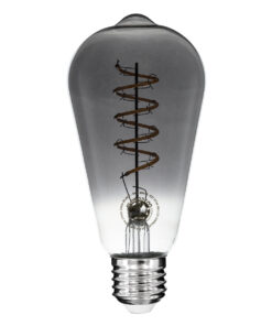 GloboStar® GloboStar® 99145 Λάμπα LED Soft S Spiral Filament E27 ST64 Αχλάδι 4W 280lm 360° AC 220-240V IP20 Φ6.4 x Υ14cm Θερμό Λευκό 2700K με Φιμέ Γυαλί Dimmable - 3 Χρόνια Εγγύηση