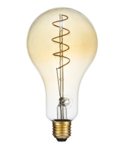 GloboStar® GloboStar® 99164 Λάμπα LED Soft S Spiral Filament E27 PS30 CHERRY Γλόμπος 4W 280lm 360° AC 220-240V IP20 Φ9.5 x Υ13.4cm Ultra Θερμό Λευκό 2200K με Μελί Γυαλί Dimmable - 3 Χρόνια Εγγύηση