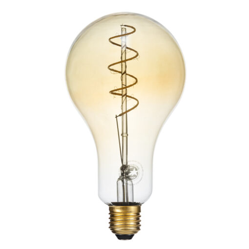 GloboStar® GloboStar® 99164 Λάμπα LED Soft S Spiral Filament E27 PS30 CHERRY Γλόμπος 4W 280lm 360° AC 220-240V IP20 Φ9.5 x Υ13.4cm Ultra Θερμό Λευκό 2200K με Μελί Γυαλί Dimmable - 3 Χρόνια Εγγύηση