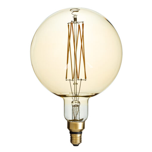 GloboStar® GloboStar® 99165 Λάμπα LED Long Filament E27 G200 PITAYAS Γλόμπος 8W 720lm 360° AC 220-240V IP20 Φ20 x Υ30cm Ultra Θερμό Λευκό 2200K με Μελί Γυαλί - Dimmable - 3 Χρόνια Εγγύηση