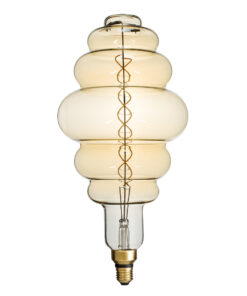 GloboStar® GloboStar® 99172 Λάμπα LED Soft S Spiral Filament E27 BH200 GRAPES Γλόμπος 8W 560lm 360° AC 220-240V IP20 Φ20 x Υ41cm Ultra Θερμό Λευκό 2200K με Μελί Γυαλί - Dimmable - 3 Χρόνια Εγγύηση