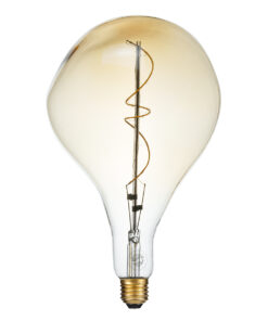 GloboStar® GloboStar® 99175 Λάμπα LED Soft S Spiral Filament E27 R170 ROCK Γλόμπος 4W 280lm 360° AC 220-240V IP20 Φ16.5 x Υ28cm Ultra Θερμό Λευκό 2200K με Μελί Γυαλί Dimmable - 3 Χρόνια Εγγύηση