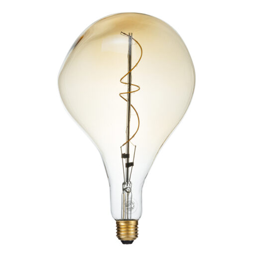 GloboStar® GloboStar® 99175 Λάμπα LED Soft S Spiral Filament E27 R170 ROCK Γλόμπος 4W 280lm 360° AC 220-240V IP20 Φ16.5 x Υ28cm Ultra Θερμό Λευκό 2200K με Μελί Γυαλί Dimmable - 3 Χρόνια Εγγύηση