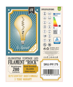 GloboStar® 99175 Λάμπα LED Soft S Spiral Filament E27 R170 ROCK Γλόμπος 4W 280lm 360° AC 220-240V IP20 Φ16.5 x Υ28cm Ultra Θερμό Λευκό 2200K με Μελί Γυαλί Dimmable - 3 Χρόνια Εγγύηση 11 99175 6