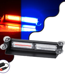 GloboStar® GloboStar® 85117 PRO Series Μπάρα Σήμανσης με Βεντούζες για Παρμπρίζ Οχήματος Αστυνομίας για Αυτοκίνητα & Φορτηγά 13 Προγραμμάτων Φωτισμού LED CREE CXB COB 18W DC 10-30V IP20 Κόκκινο & Μπλε