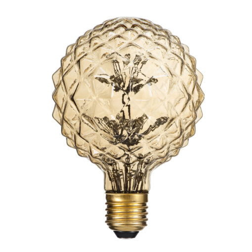 GloboStar® GloboStar® 99203 Λάμπα LED MTX Diode HP E27 P95 PINEAPPLE Γλόμπος 1.6W 140lm 360° AC 220-240V IP20 Φ9.5 x Υ13.5cm Ultra Θερμό Λευκό 2200K με Μελί Γυαλί - Dimmable - 3 Years Warranty
