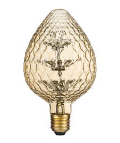 GloboStar® GloboStar® 99204 Λάμπα LED MTX Diode HP E27 SB95 STRAWBERRY Γλόμπος 1.6W 140lm 360° AC 220-240V IP20 Φ9.5 x Υ17cm Ultra Θερμό Λευκό 2200K με Μελί Γυαλί - Dimmable - 3 Years Warranty