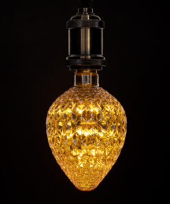 GloboStar® 99204 Λάμπα LED MTX Diode HP E27 SB95 STRAWBERRY Γλόμπος 1.6W 140lm 360° AC 220-240V IP20 Φ9.5 x Υ17cm Ultra Θερμό Λευκό 2200K με Μελί Γυαλί - Dimmable - 3 Years Warranty 11 99204 5