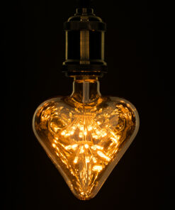GloboStar® GloboStar® 99205 Λάμπα E27 H115 MTX Heart DIODE HP LED String 3W 300 lm 320° AC 85-265V Edison Retro με Μελί Γυαλί Ultra Θερμό Λευκό 2200 K