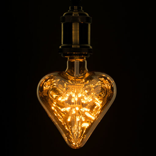 GloboStar® GloboStar® 99205 Λάμπα E27 H115 MTX Heart DIODE HP LED String 3W 300 lm 320° AC 85-265V Edison Retro με Μελί Γυαλί Ultra Θερμό Λευκό 2200 K