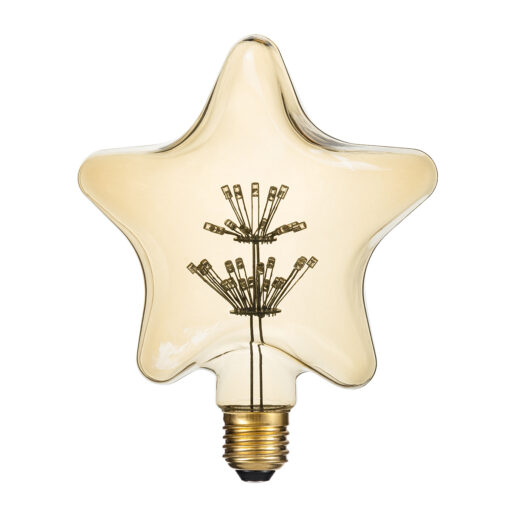 GloboStar® GloboStar® 99207 Λάμπα LED MTX Diode HP E27 S125 STAR Γλόμπος 1W 70lm 360° AC 220-240V IP20 Μ15 x Π6 x Υ16cm Ultra Θερμό Λευκό 2200K με Μελί Γυαλί - 3 Χρόνια Εγγύηση