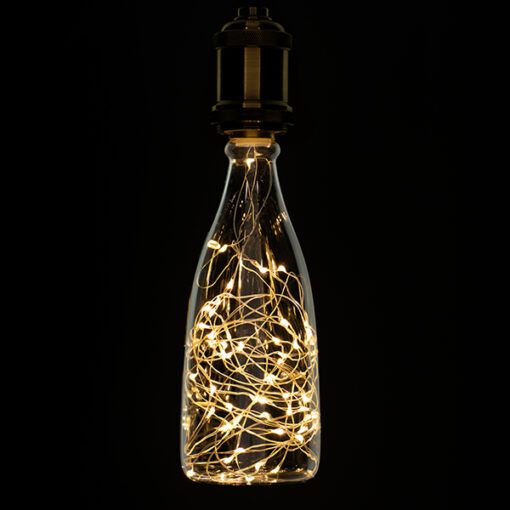 GloboStar® GloboStar® 99221 Λάμπα E27 DBC80 Deco Bottle SMD LED Copper String 3W 240 lm 320° AC 85-265V Edison Retro με Διάφανο Γυαλί Θερμό Λευκό 2700 K