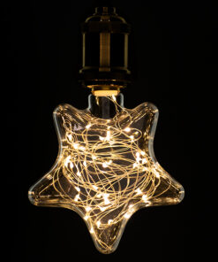 GloboStar® GloboStar® 99224 Λάμπα E27 DSC125 Deco Star SMD LED Copper String 2W 160 lm 320° AC 85-265V Edison Retro με Διάφανο Γυαλί Θερμό Λευκό 2700 K