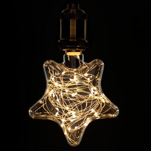 GloboStar® GloboStar® 99224 Λάμπα E27 DSC125 Deco Star SMD LED Copper String 2W 160 lm 320° AC 85-265V Edison Retro με Διάφανο Γυαλί Θερμό Λευκό 2700 K