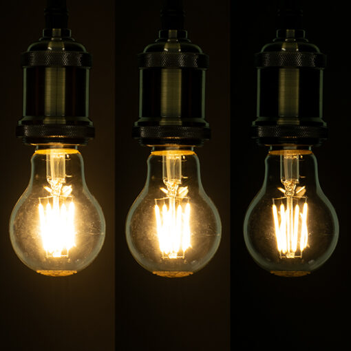 GloboStar® GloboStar® 99243 Λάμπα E27 A60 Γλόμπος LED On/Off Switch Dimmable FILAMENT 6W 580 lm 320° AC 85-265V με Διάφανο Γυαλί 3 Step Switch Dimmable Θερμό Λευκό 2700k