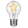 GloboStar® GloboStar® 99251 Λάμπα E27 A60 Deco Soft Letter Star LED FILAMENT 3W 240 lm 320° AC 85-265V Edison Retro με Διάφανο Γυαλί Ultra Θερμό Λευκό 2200 K Dimmable