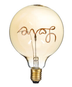 Alternative view of GloboStar® 99252 Λάμπα LED Ultra Thin Soft S Spiral Letter Filament E27 G125 LOVE Γλόμπος 2.4W 204lm 360° AC 220-240V IP20 Φ12.5 x Υ18cm Ultra Θερμό Λευκό 2200K με Μελί Γυαλί - Dimmable - 3 Years Warranty