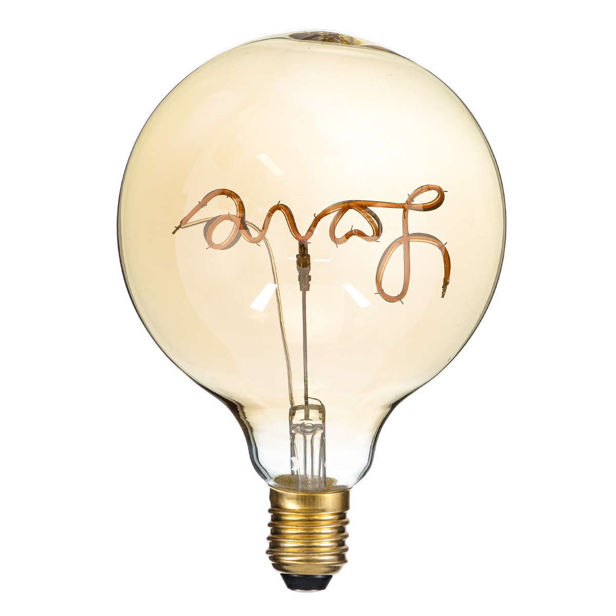 GloboStar® 99252 Λάμπα LED Ultra Thin Soft S Spiral Letter Filament E27 G125 LOVE Γλόμπος 2.4W 204lm 360° AC 220-240V IP20 Φ12.5 x Υ18cm Ultra Θερμό Λευκό 2200K με Μελί Γυαλί - Dimmable - 3 Years Warranty 4 GloboStar® 99252 Λάμπα LED Ultra Thin Soft S Spiral Letter Filament E27 G125 LOVE Γλόμπος 2.4W 204lm 360° AC 220-240V IP20 Φ12.5 x Υ18cm Ultra Θερμό Λευκό 2200K με Μελί Γυαλί - Dimmable - 3 Years Warranty - Image 2