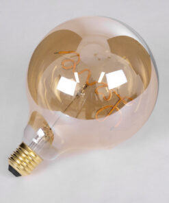 GloboStar® 99252 Λάμπα LED Ultra Thin Soft S Spiral Letter Filament E27 G125 LOVE Γλόμπος 2.4W 204lm 360° AC 220-240V IP20 Φ12.5 x Υ18cm Ultra Θερμό Λευκό 2200K με Μελί Γυαλί - Dimmable - 3 Years Warranty 11 99252 5